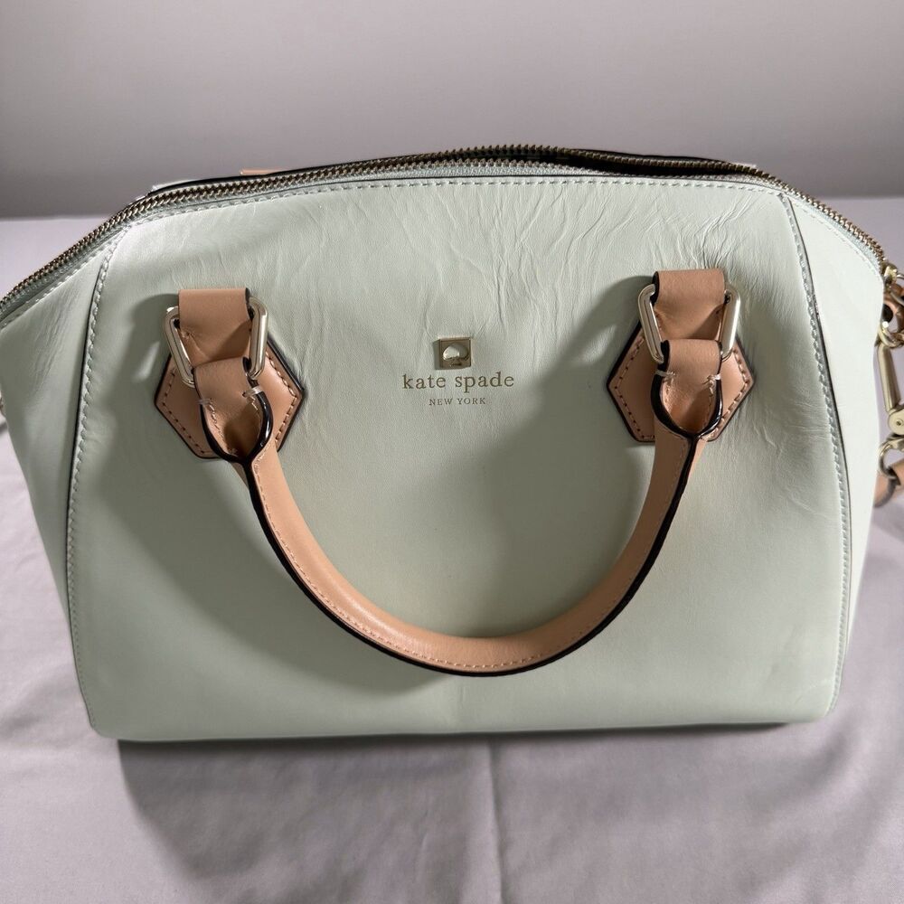 Kate Spade New York Parnell Street Pippa Mint Mojito Leather Satchel Bag READ
